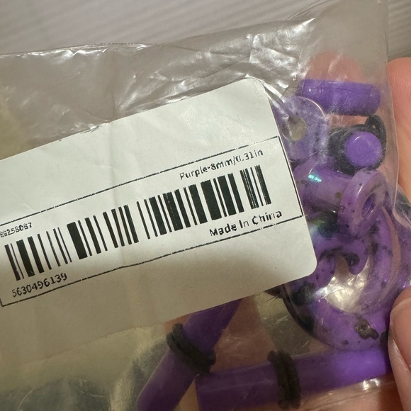 Brand New 8MM 0 Gauge Stretching Plug Set of 4 Purple - Picture 3 of 4